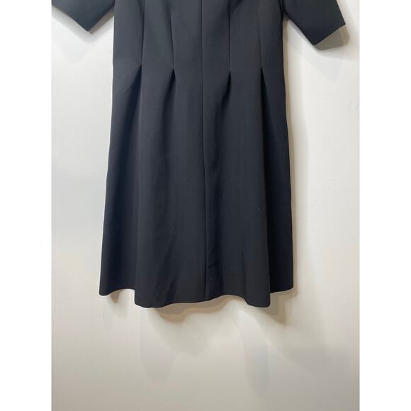 COS Dress Women Size 4 Black Pleated Waist Structured Scuba Peplum Minimalist - Picture 5 of 9